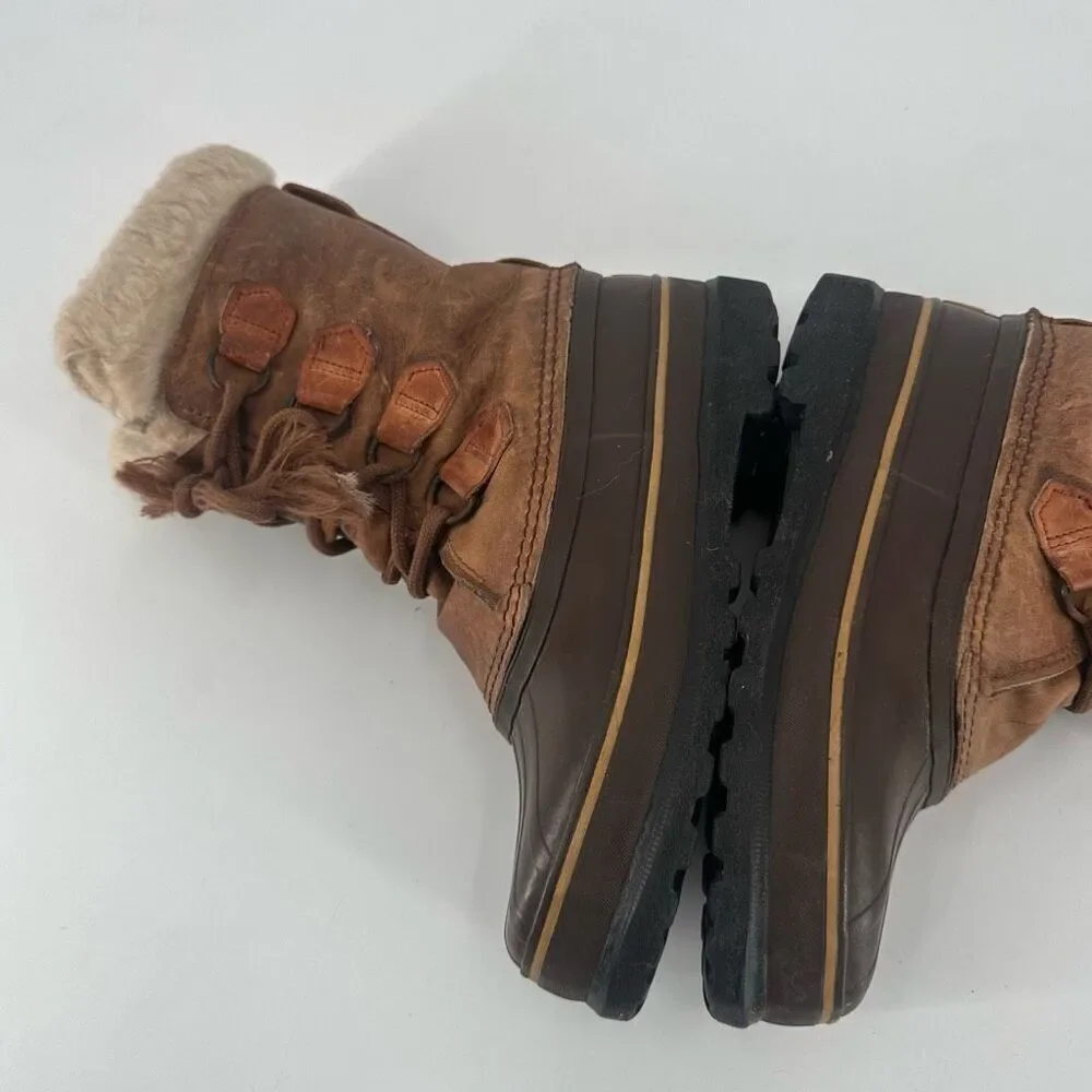 Sorel Women’s Alpine Waterproof Sherpa Lined leather Boots size 7 Duck‎ Caribou